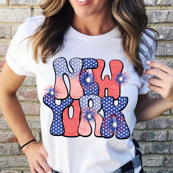 Patriotic Stars and Stripes States DTF Print