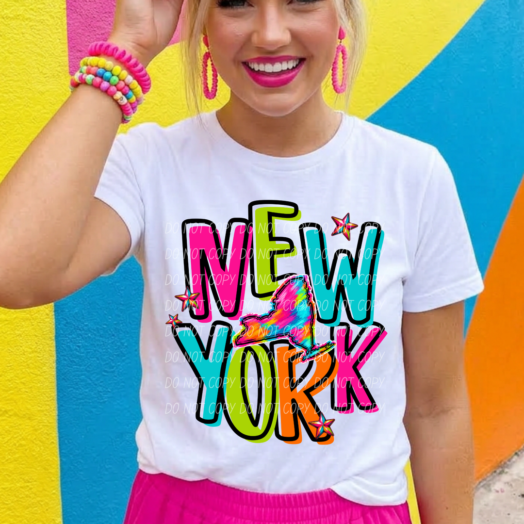 Neon States DTF Print