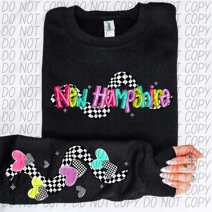 Bright Checkered States SLEEVE DTF Print