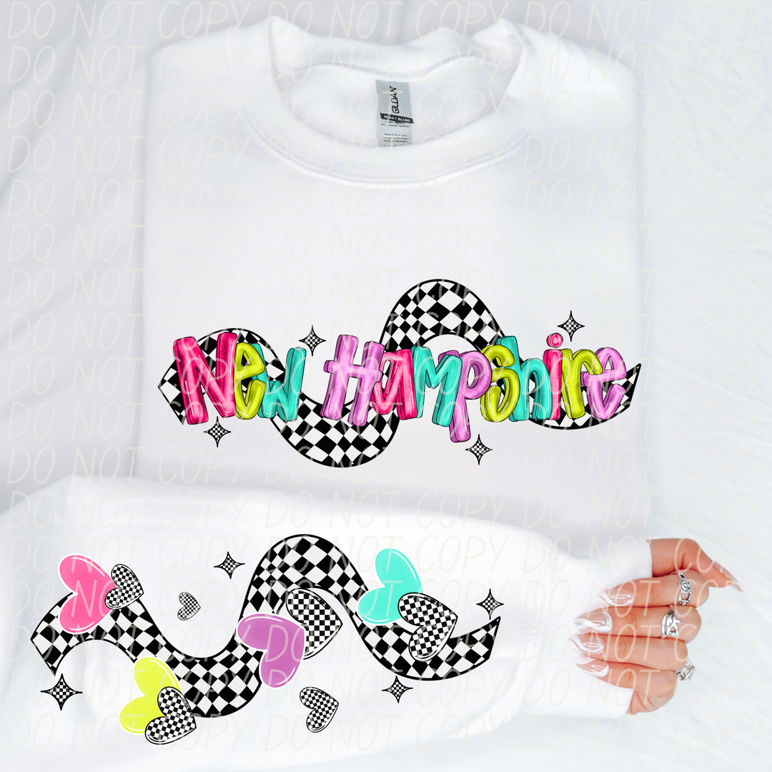 Bright Checkered States SLEEVE DTF Print