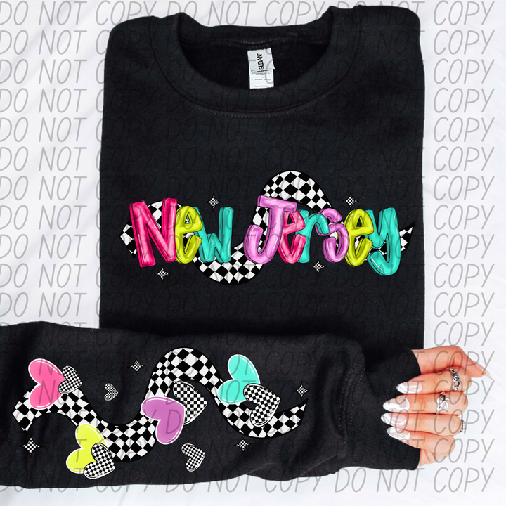 Bright Checkered States SLEEVE DTF Print