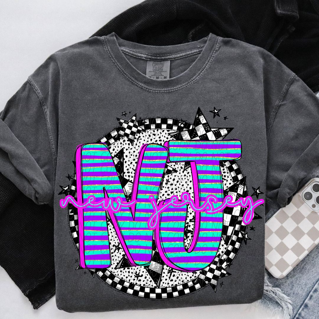Striped Spring States DTF Print