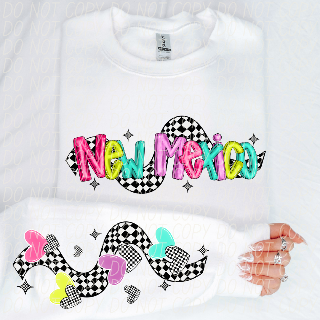 Bright Checkered States SLEEVE DTF Print