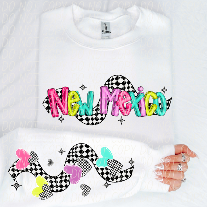 Bright Checkered States SLEEVE DTF Print