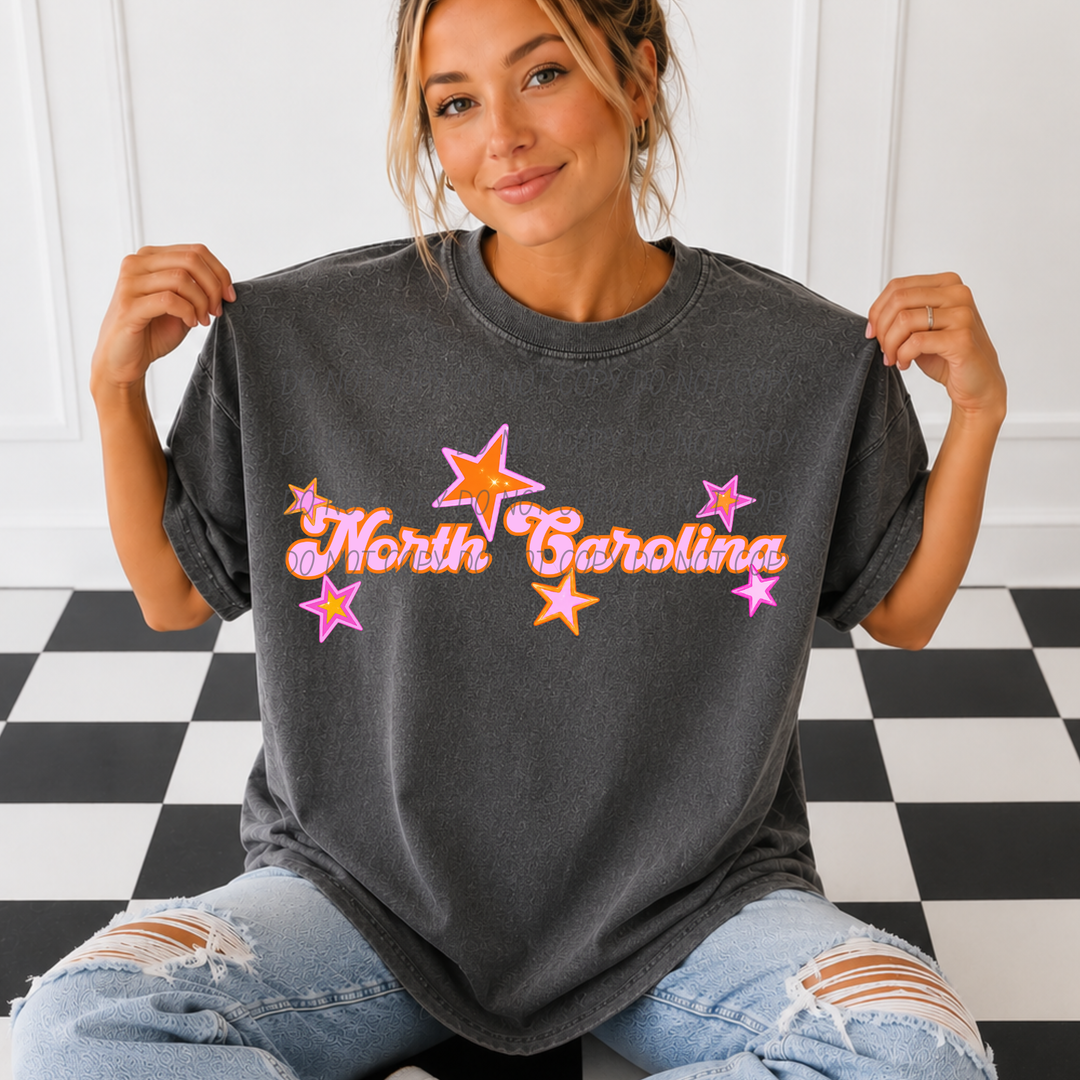 Pink and Orange States DTF Print