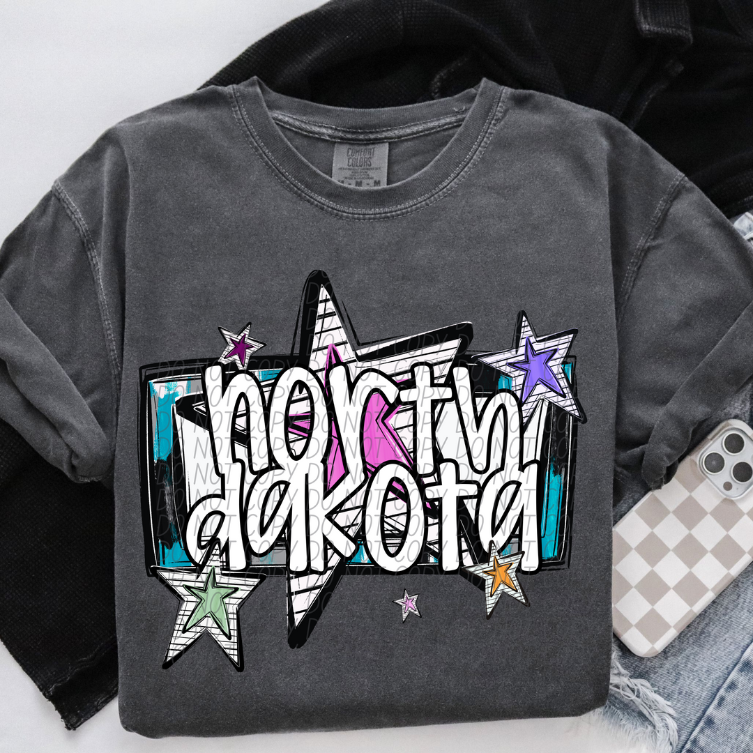 Bright Stars States DTF Print