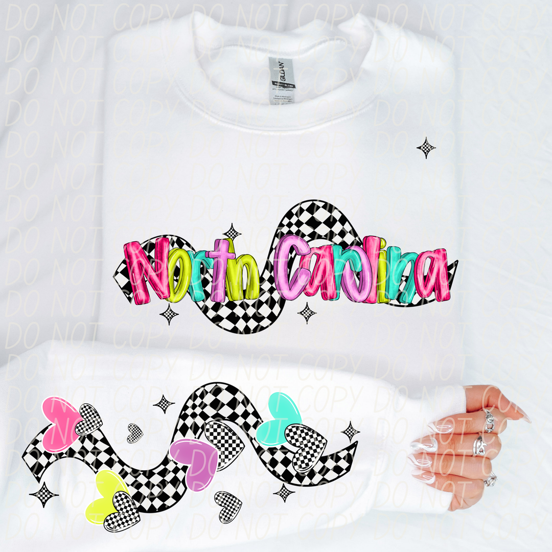 Bright Checkered States SLEEVE DTF Print