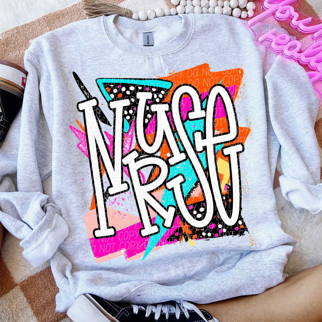 Bright Retro School Titles DTF Print