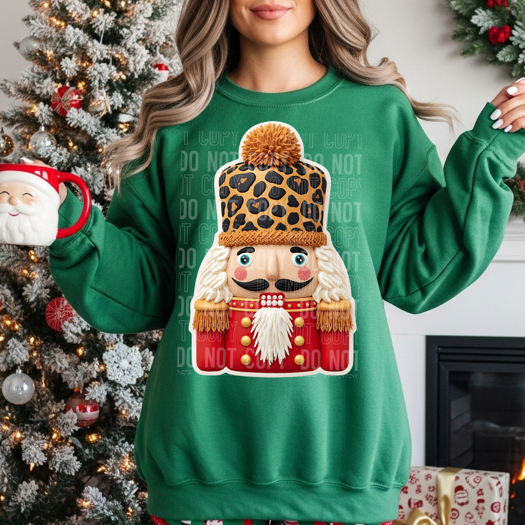 Nutcracker Leopard Hat Faux Detailed DTF Print