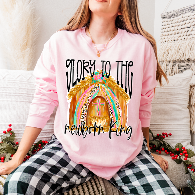 Glory To The Newborn King DTF Print