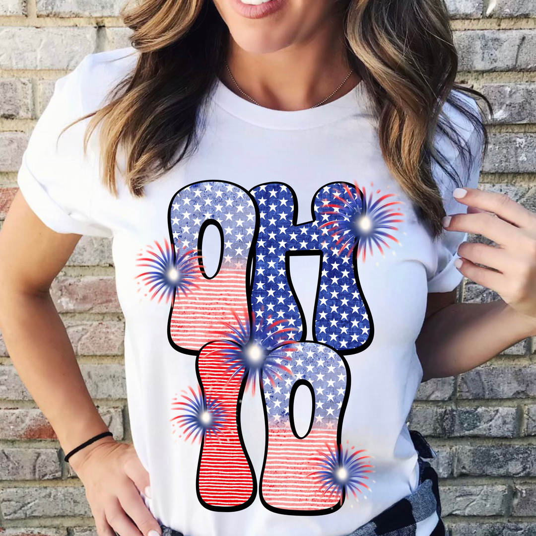 Patriotic Stars and Stripes States DTF Print