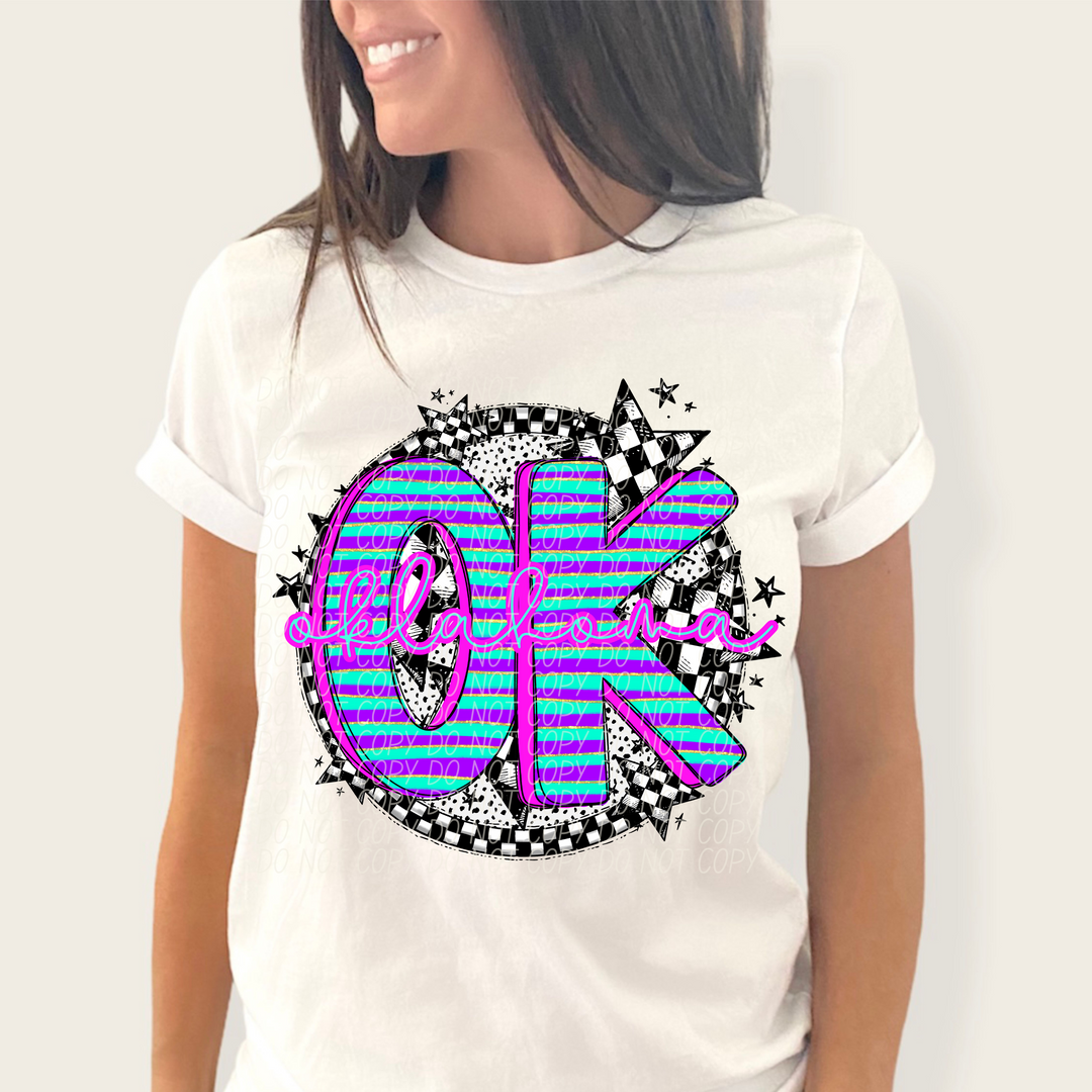 Striped Spring States DTF Print