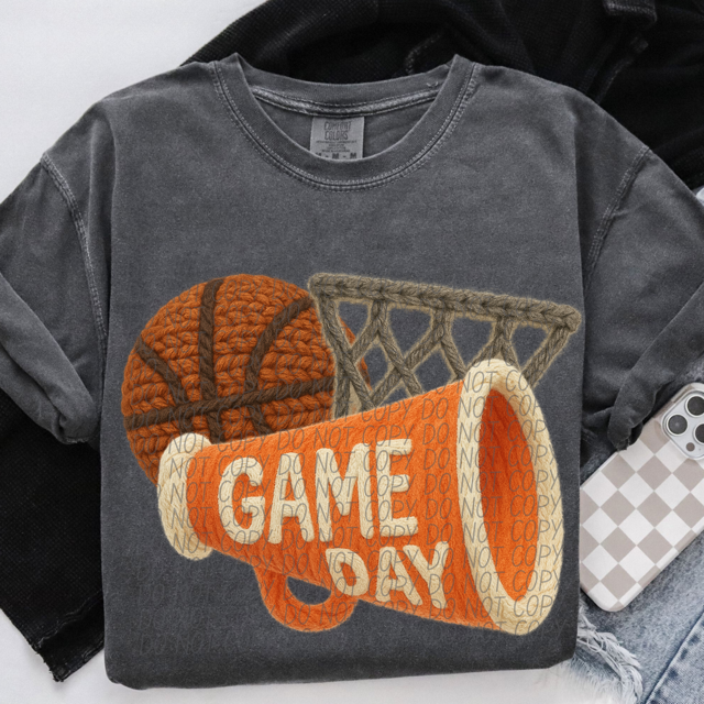Yarn Game Day Basketball DTF Print