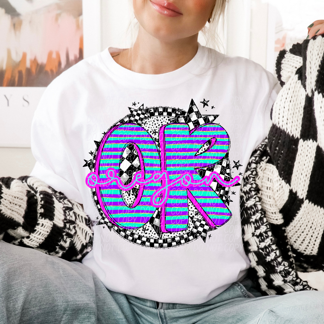 Striped Spring States DTF Print