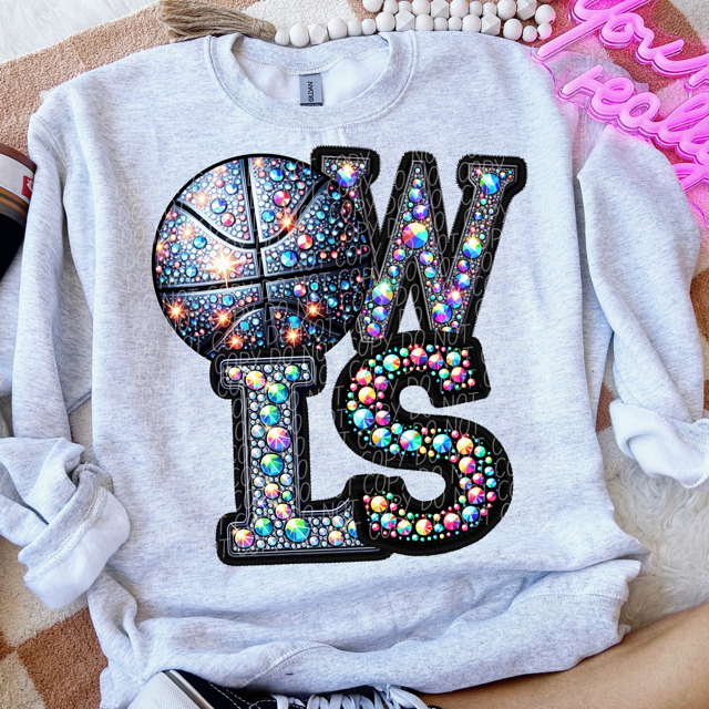 Rhinestone Basketball Mascots DTF Print