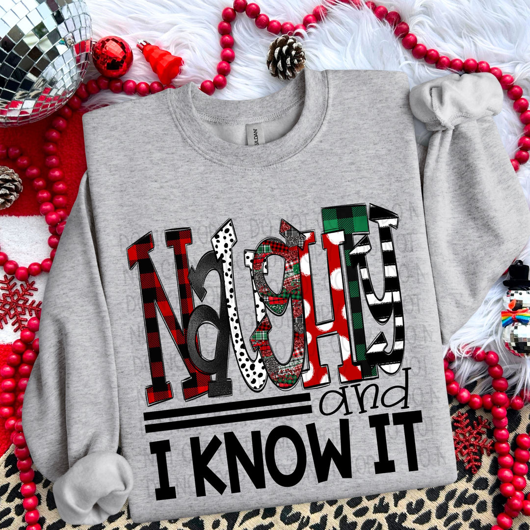 Naughty And I Know It DTF Print