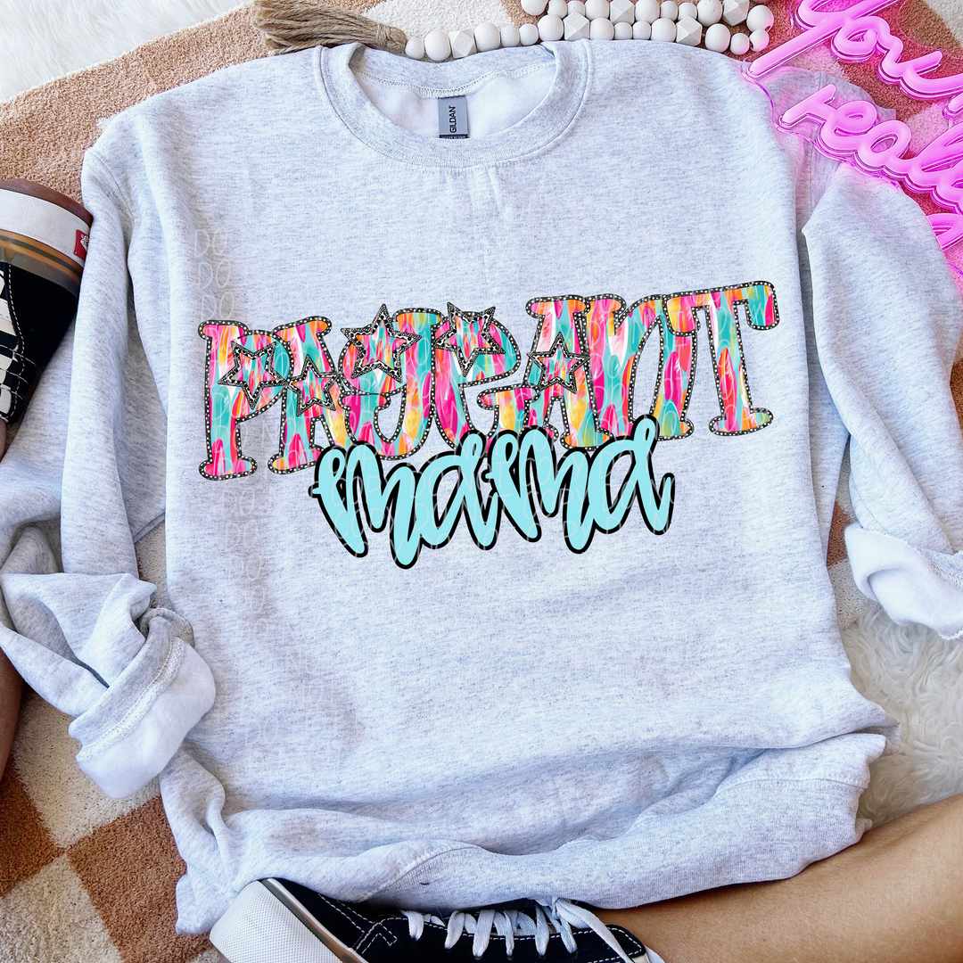 Multi Color Star Sports Mama DTF Print