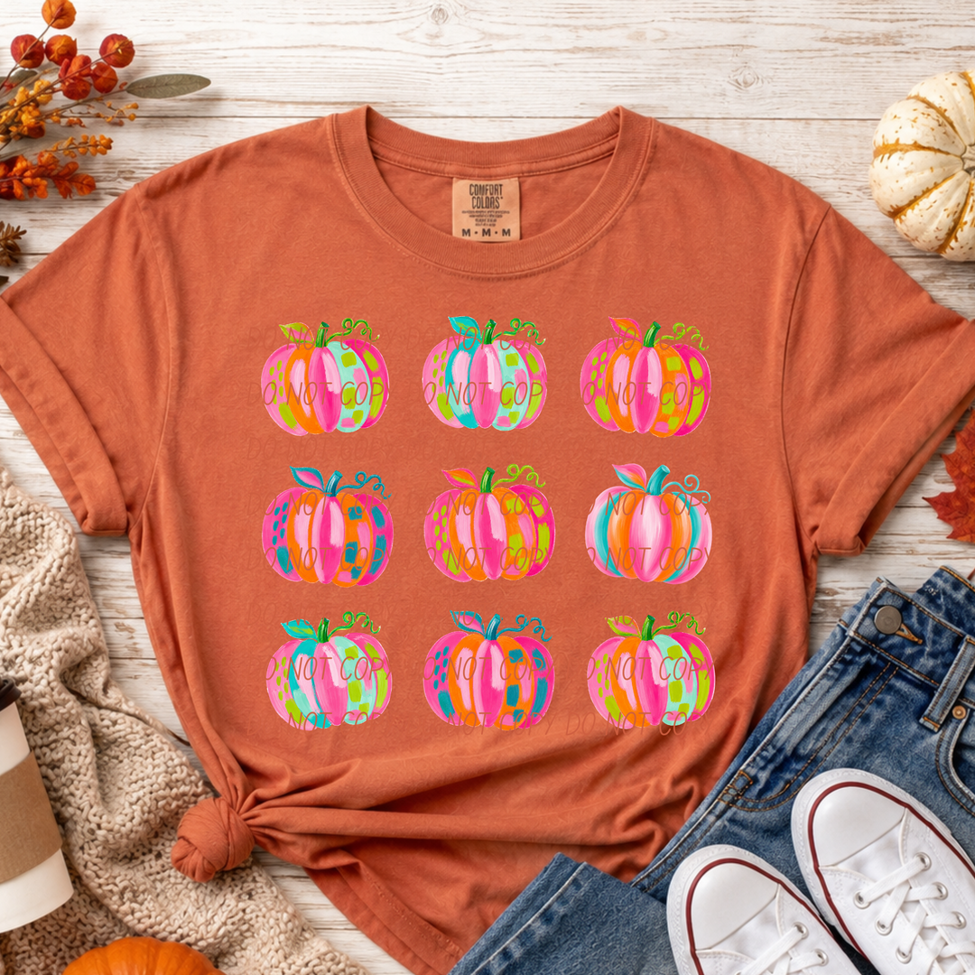 Painted Pumpkins DTF Print