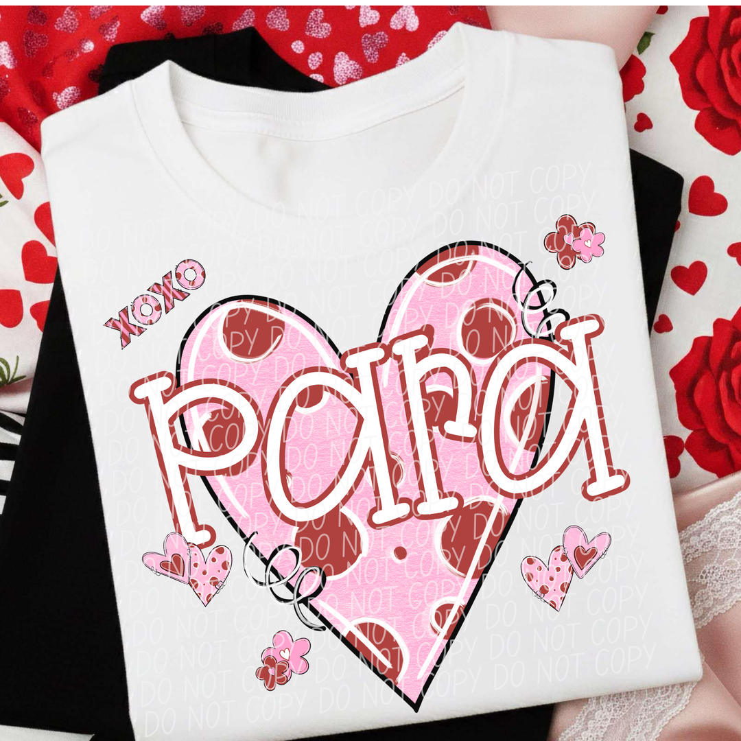 Para Valentine's Day Pink and Red DTF Print