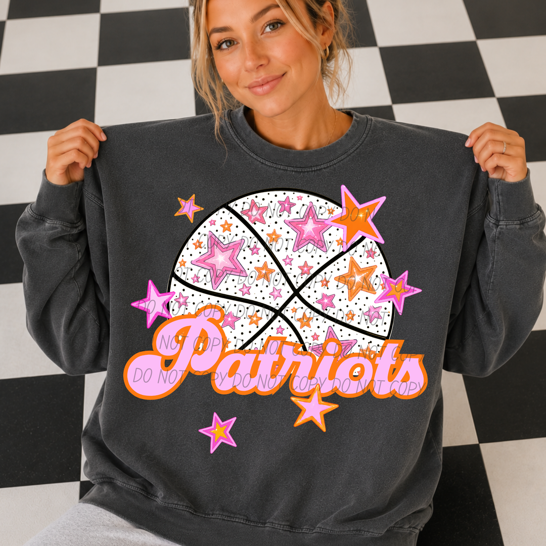 Pink Basketball Mascots DTF Print
