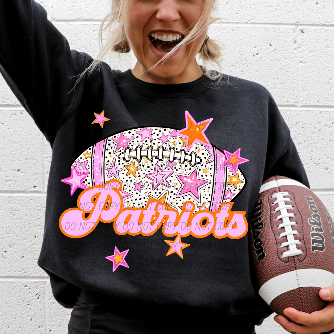 Pink Football DTF Print