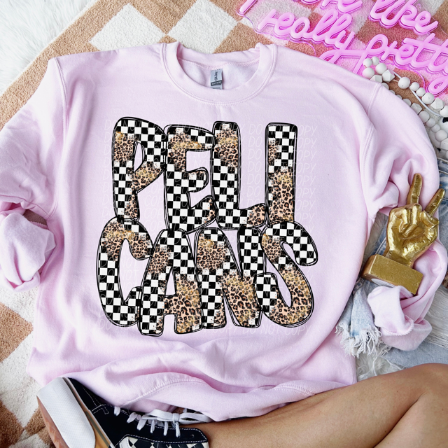 Leopard Checker School Spirit A-R DTF Print