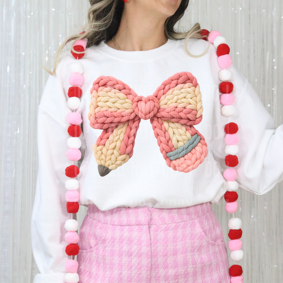 Pencil Bow Valentines DTF Print