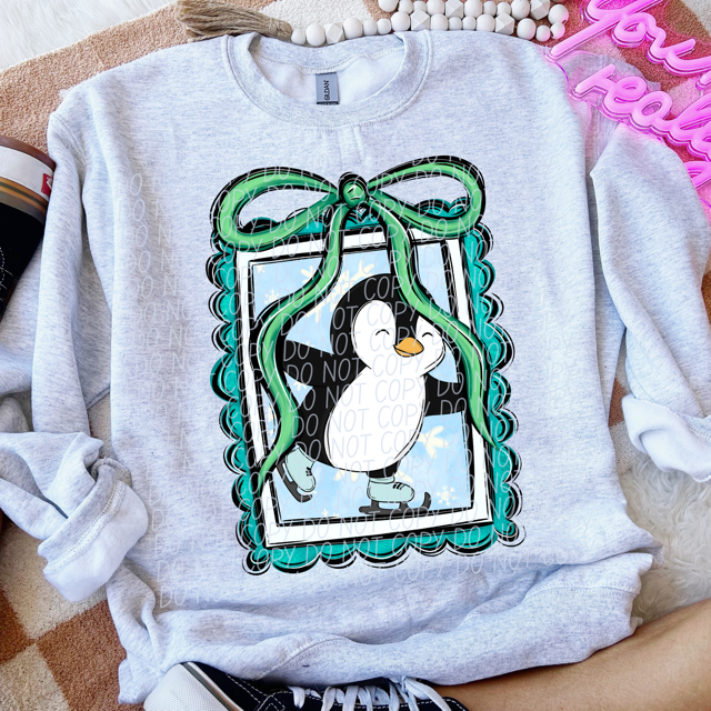 Penguin Frame Rectangle DTF Print