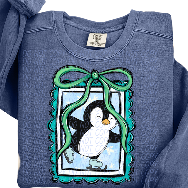 Penguin Frame Rectangle DTF Print