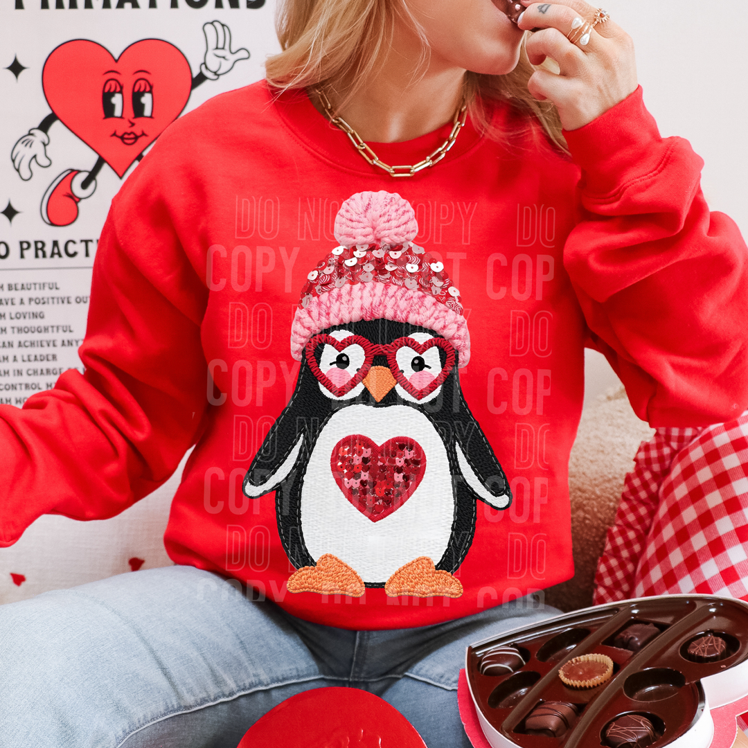Penguin Valentines Day DTF Print