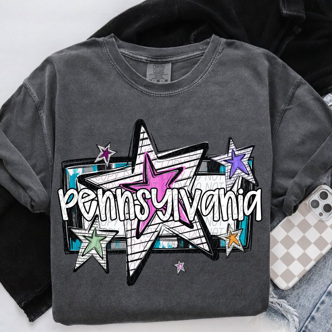 Bright Stars States DTF Print