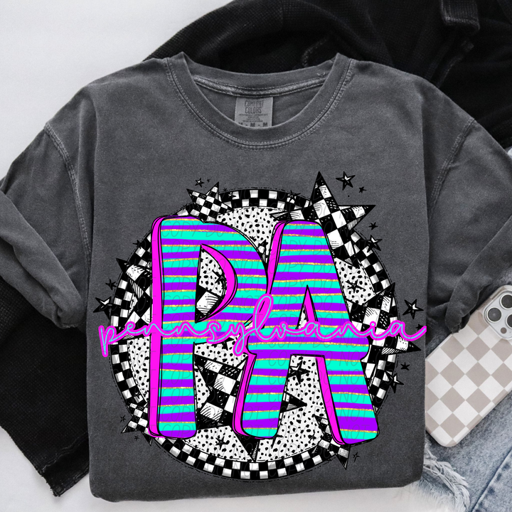 Striped Spring States DTF Print