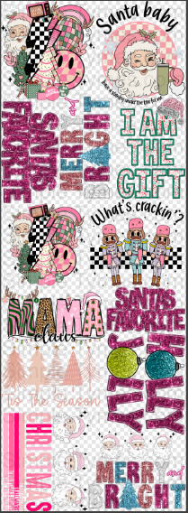 Pink Christmas Pre-Made DTF Print Gang Sheet