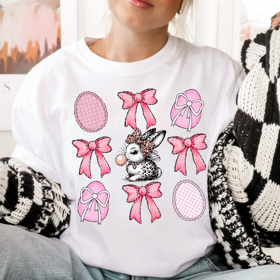 Pink Bunny Bubble DTF Print