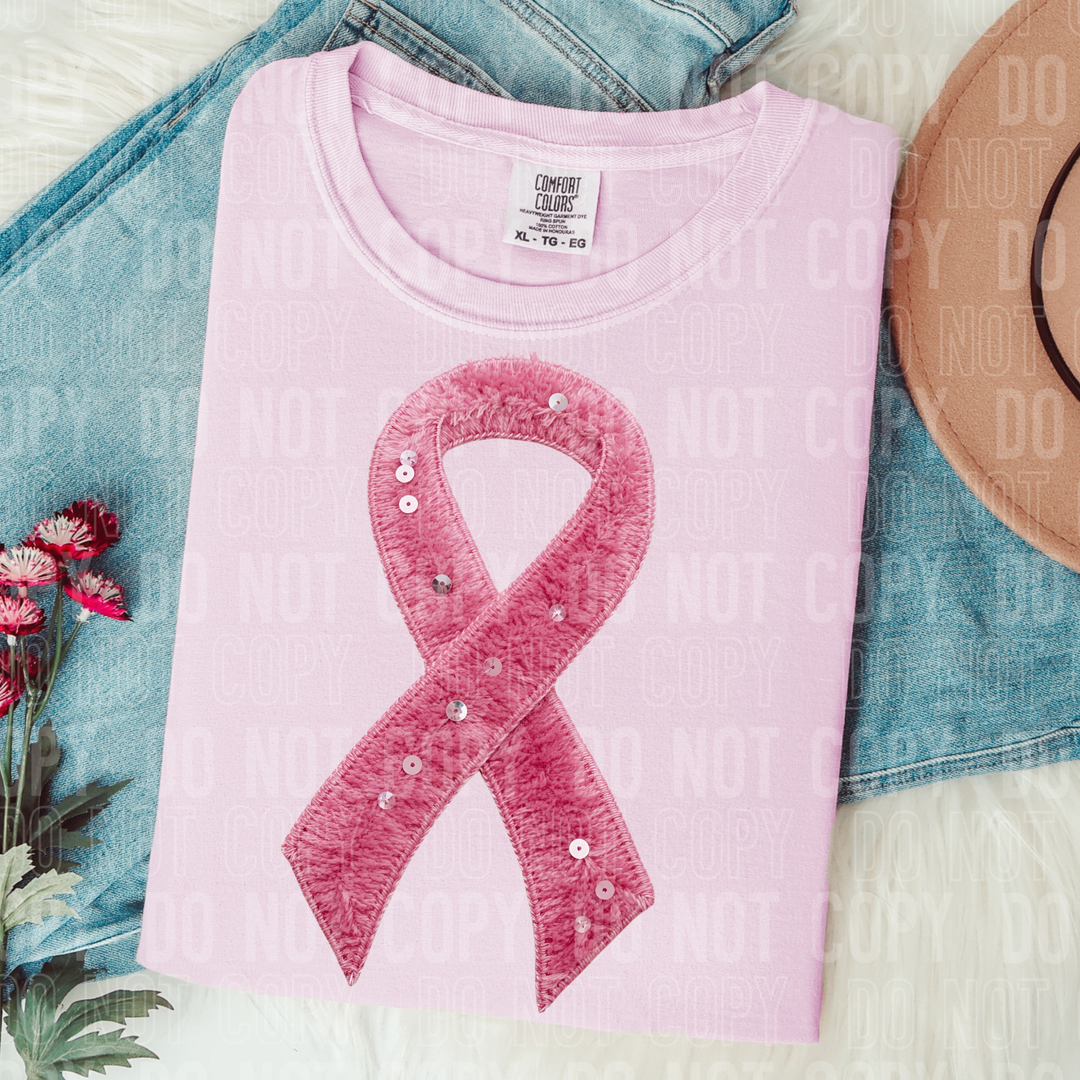 Pink Cancer Ribbon DTF Print