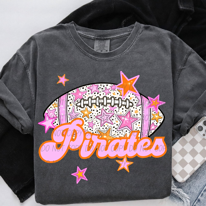 Pink Football DTF Print