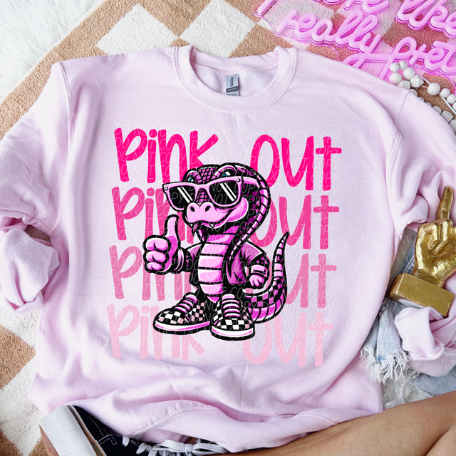 Pink Out Stacked Mascot DTF Print