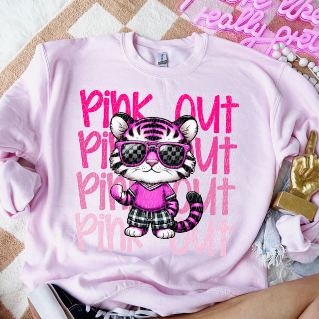 Pink Out Stacked Mascot DTF Print