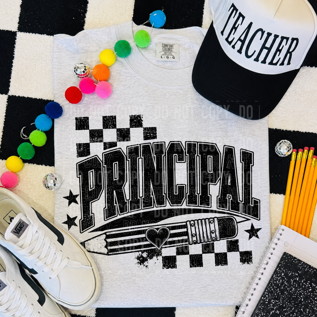 Principal Pencil Distressed DTF Print