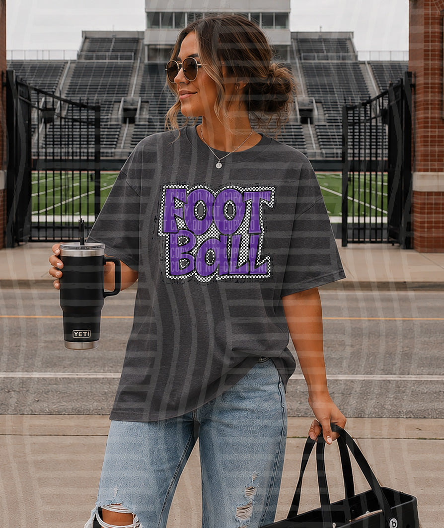 Preppy Checker Football DTF Print