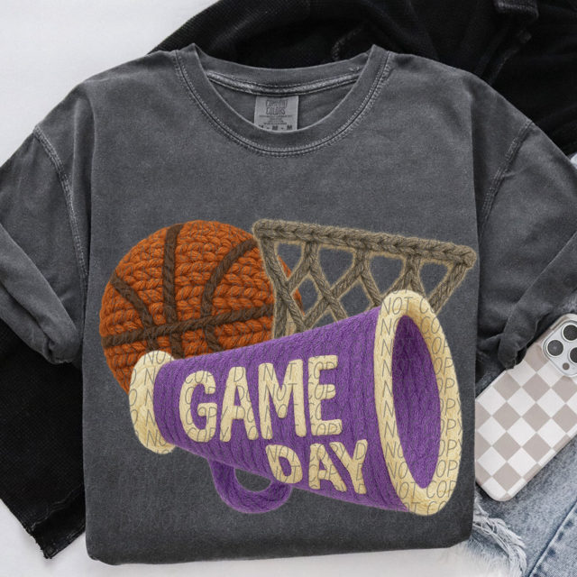 Yarn Game Day Basketball DTF Print