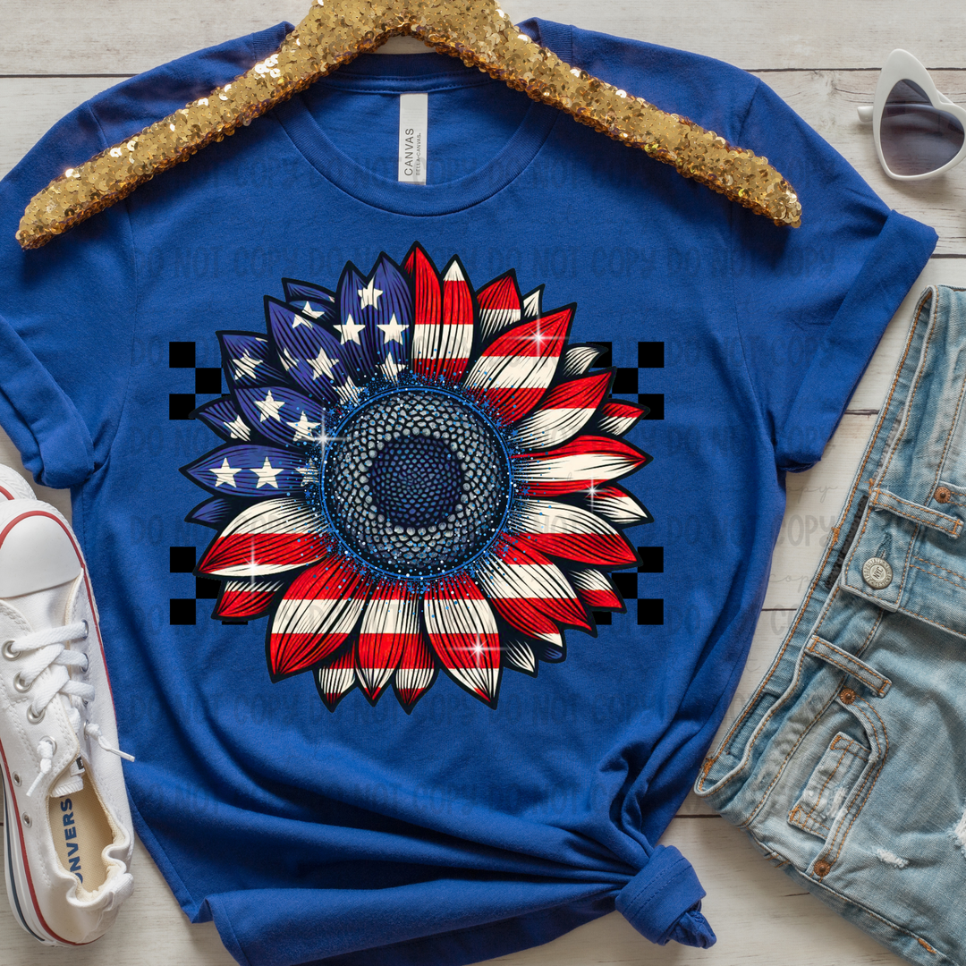 Patriotic Sunflowers DTF Print