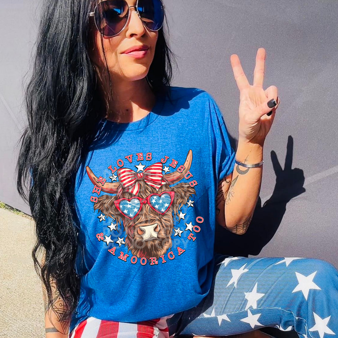 She Loves Jesus and America Too DTF Print