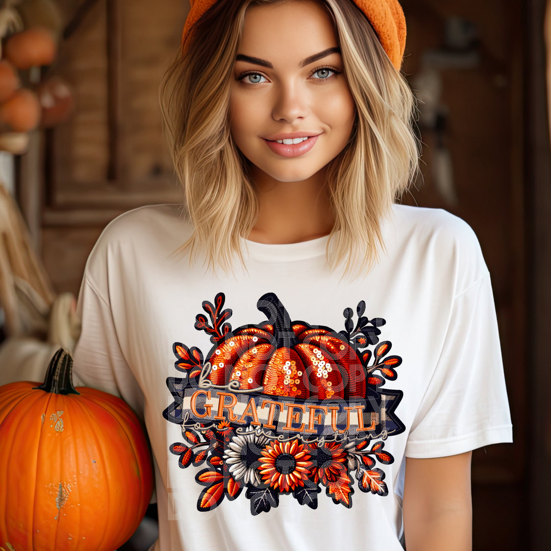 Grateful Pumpkin DTF Print