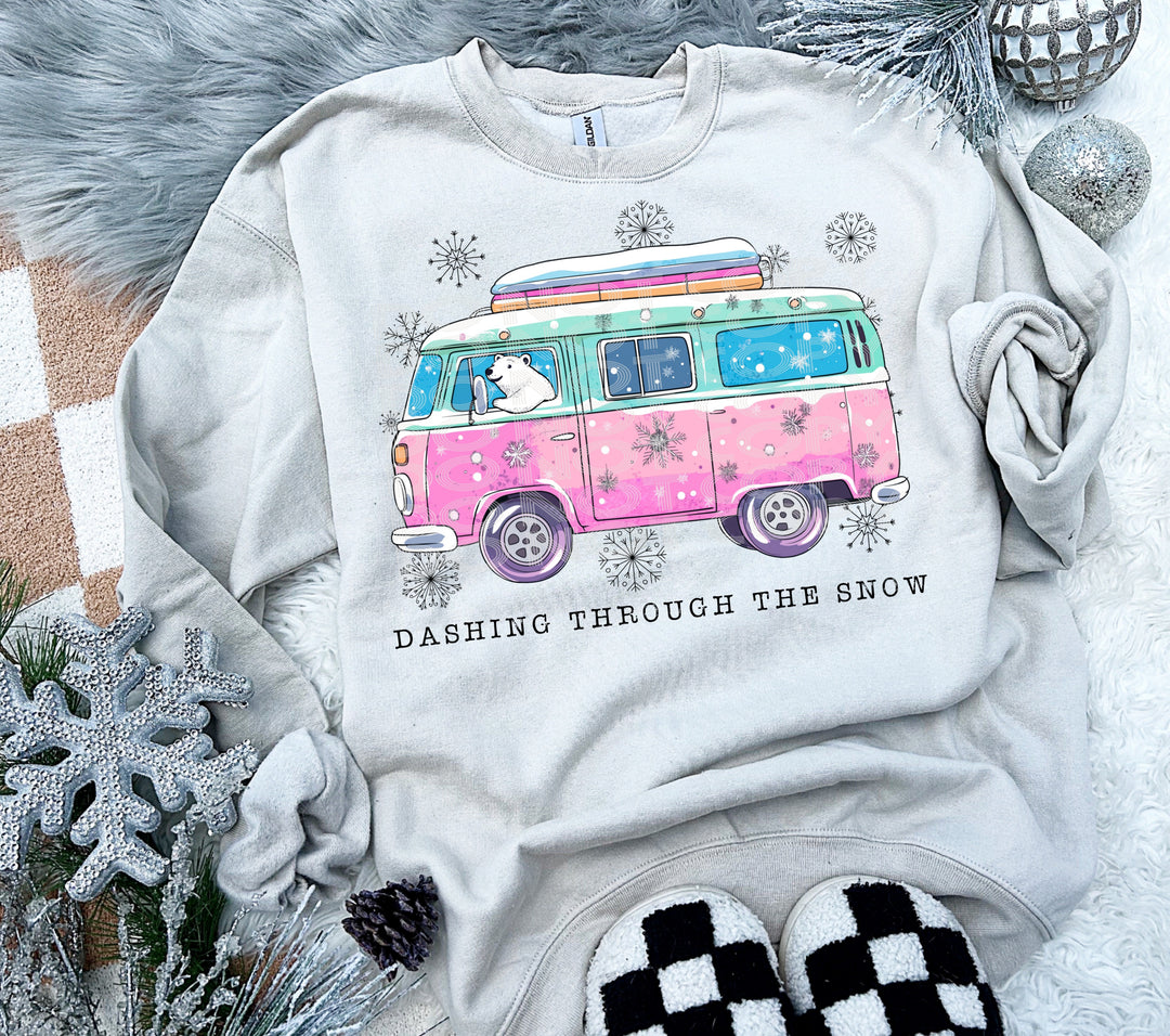 Dashing Though The Snow DTF Print