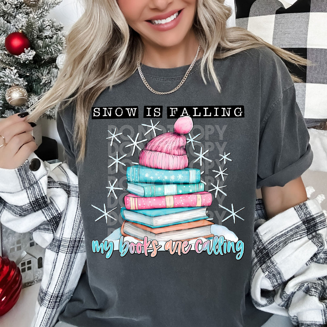 Snow is Falling my Books Are Calling DTF Print