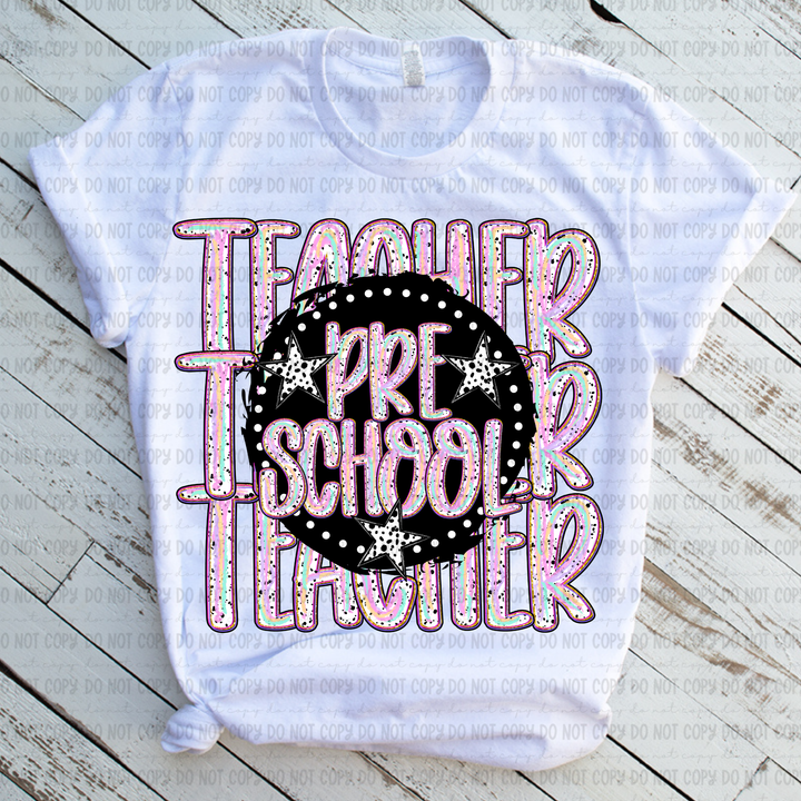 Color Dotted School Occupations DTF Print