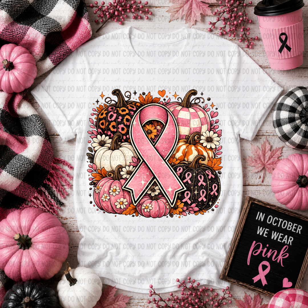 Pumpkins Reto Ribbon DTF Print