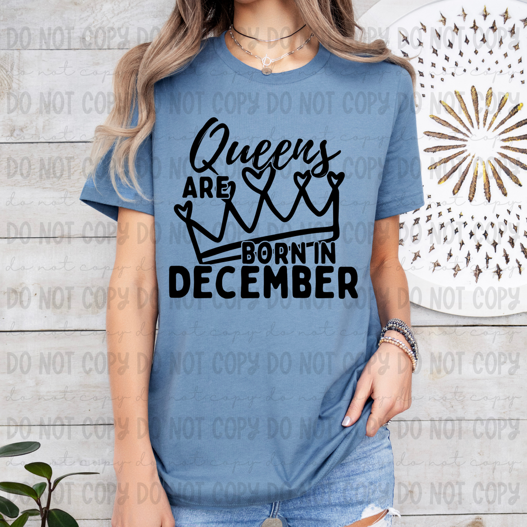 Queens are Born in December DTF Print