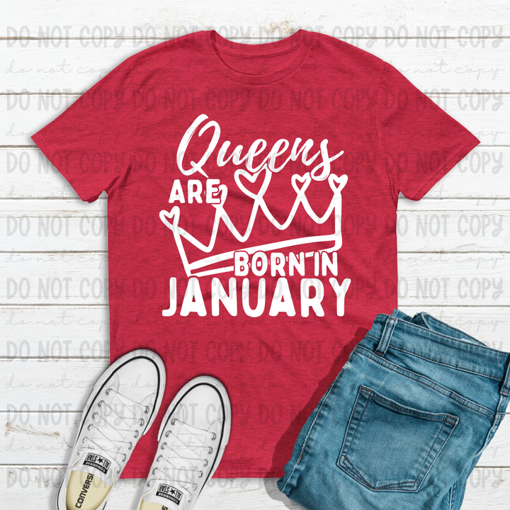 Queens are Born in January DTF Print